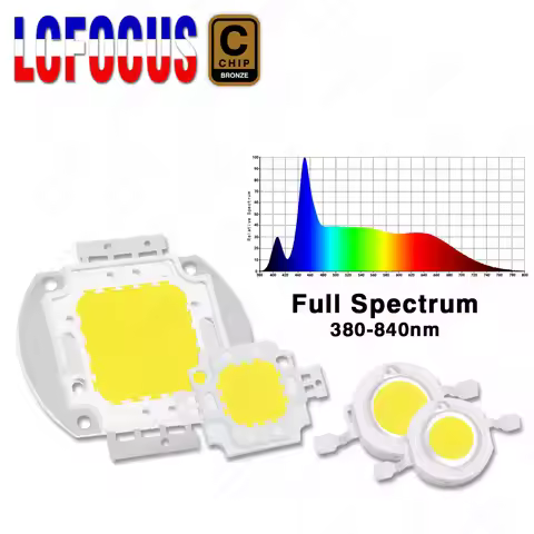 1W 3W 5W 10W 20W 30W 50W 100W Grow LED Light Chip COB Full Spectrum 380-840nm For Indoor Vegetables