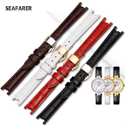 Genuine Leather Women's Watch Strap for 1853 Tissot T094 Flamenco Series T094210 Watch Bracelet Soft