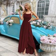 ชุดเดรสออกงานแต่งงานสำหรับผู้หญิง QOQ สไตล์มินิมอลหรูหรา, ชุดเพื่อนเจ้าสาวฤดูร้อน, เหมาะสำหรับงานแต่