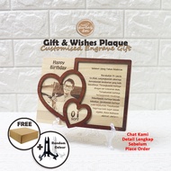 3D Gift & Wishes Plaque FREE STAND