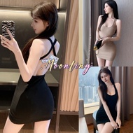 Moonling Women Dress With A Singlet Crossed Details Behind Chic Soft Fabric Comfortable To Wear Very