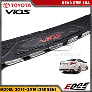 Rear Step Sill - Toyota VIOS 2013-2018 (Red Logo) - w/ chrome trim & reflector // adhesive ready tru