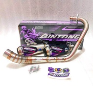 Knalpot CRF 150 - KLX 150 - D Tracker 150 Type Botol Black Series Type kolong Bawah Original Bintang