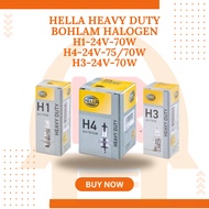 HELLA HEAVY DUTY HALOGEN LIGHT BULB H4 24V 75/ 70W H3 24V 70W H1 24V 70W/
