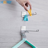 Bộ 2 móc treo kẹp phơi quần áo inox 304 dán tường Hobby home decor PMD