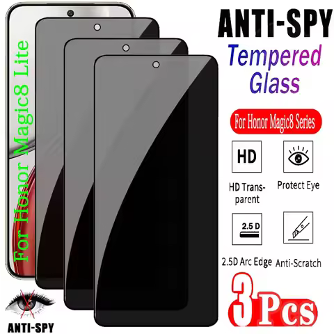 3Pcs Anti Spy Screen Protector for Honor Magic 8 Lite 7 6 5 Pro X9C X9A Tempered Glass for Honor 500