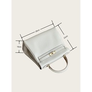 H Home togo First Layer Cowhide Kelly Bag One Shoulder Large Capacity Women's Leather Bag Double Sho