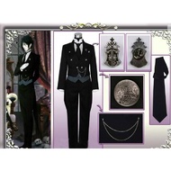Black Butler Ready Stock Anime Suit Black Butler Sebastian Tuxedo cosplay Costume