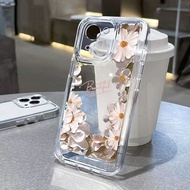 For iPhone 7 8 Plus X XS Max XR 11 12 13 14 pro max 14 Plus High Beauty Oil Painting Flowers Transparent TPU Fine Hole Phone Case