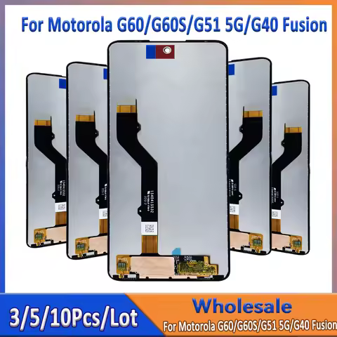 Wholesale 3/5/10 pieces Lot For Motorola G60 G60S LCD Screen With Touch Mount Assembly For Moto G40 