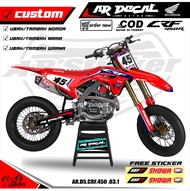 Sticker Dekal CRF 450 Fullbody Stiker motor keren variasi CRF 450 Supermoto Custom Desain AR-003