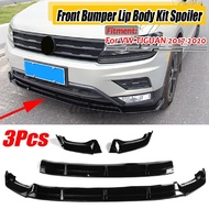 in stock 3PCs Glossy Front Bumper Lip Body Kit Spoiler Splitter For VW TIGUAN 2017-2020