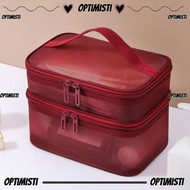 OPTIMISTI8E Travel Cosmetic Bag, 2/3 layer Storage Makeup Organizer Bag, Portable Large Capacity Tra