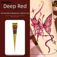 NICOLOO Henna Paste Cone, Temporary Semi-permanent Henna Tattoo Cream, Tattoo Cream Black Brown Easy