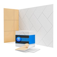 HAPPY TIME-12 Pack Self-Adhesive Acoustic Panels12 Inch X 12 Inch X 0.4 Inch Soundproof Wall Panels