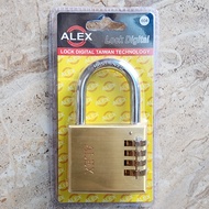 Ổ khóa 4 số 60mm đồng thau nguyên khối ALEX 604