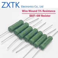 5PCS 0.05-820 Ohm RX21-6W Wire Wound Resistance 5% Resistor 1-15K 1.2K 1.5K 1.8K 2K 3.3K 10K 12K 2.2