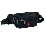 Chinatown Leather กระเป๋าคาดเอว ผ้า ผู้ชาย สะพายหน้าอก ผ้า สีดำ แบบซิปเยอะ หลายชั้น Dakar