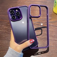 Ốp lưng iPhone 14 Pro/ 14 Pro Max viền tím lưng trong chống sốc chống ố màu chính hãng J- Case