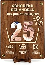Giftota Funny 25th Birthday Money Gifts Wooden with Birthday Card, Gifts for 25th Birthday Women Men