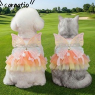 CARNATIOGV Cat Dog Dresses, Rainbow Butterfly Tulle Tutu Princess Dress, Cute Lace Breathable Lightw