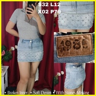 Size 31 & 32 Mini-Midi Denim Skirts