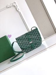 紫鑽🌟誠信商家🌟💜全新Goyard 戈雅 Plumet 經典Y字紋馬鞍包 綠色 塗層帆布皮革送朋友 送情人 節日禮物