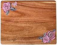 Dolly Parton Acacia Wood Reversible Cutting Board, Rose Print, Gentle on Knives, Ideal for Chopping
