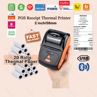 58mm Thermal Printer POS Receipt Printer Bluetooth Phone Resit Printer Wireless Portable Mini Barcode Printer Thermal Paper Rolls