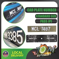 *BUAT SIAP* JPJ Approve Standard Car Number Plate With Frame ! (1pcs Papan+Nombor+Frame) Nombor Plate Kereta Buat Siap