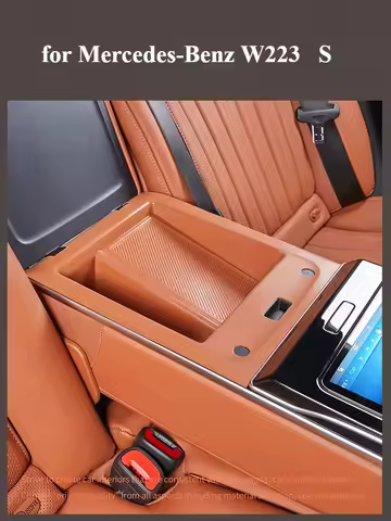 Suitable for Mercedes-Benz W223 S400L/S450L rear armrest silicone storage box S480 storage interior 