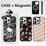 High quality Magnetic phone case CASETiFY【Villains Sticker Hello Kitty Puppy Stickers】For iPhone 15 Pro Max 12 13 14 Pro Max 14 15 Plus Mirror effect shockproof hard with Box pa