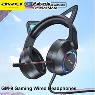 Awei GM-9 Game Headset Atmosphere Light Wired Headset Head-Mounted Wired Gaming Headset GM9 2.1M 2.1