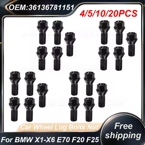 36136781151 For BMW X1 X2 X3 X4 X5 X6 E70 E71 F20 F25 320i M8 Car Wheel Lug Bolts Nut Black Steel Wh