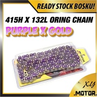 415 ORING PURPLE CHAIN RANTAI COLOUR O-RING CHAIN 415-132L COLOURFUL LC135 Y15 SRL CHAIN
