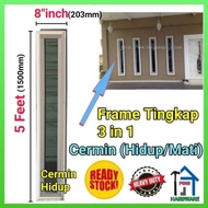 (FREE DELIVERY) Frame Tingkap 8inch x 5Feet (cermin hidup) 3in1 (TTC)