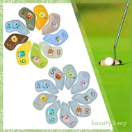 [BaositybbMY] 9Pcs Golf Iron Headcovers Golf Iron Head Protectors Golfer with Number Letter Tags Equ
