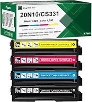 CS331 CX331 Toner Cartridge Compatible for Lexmark 20N10 4-Color 20N10K0 20N10C0 20N10M0 20N10Y0 Ton