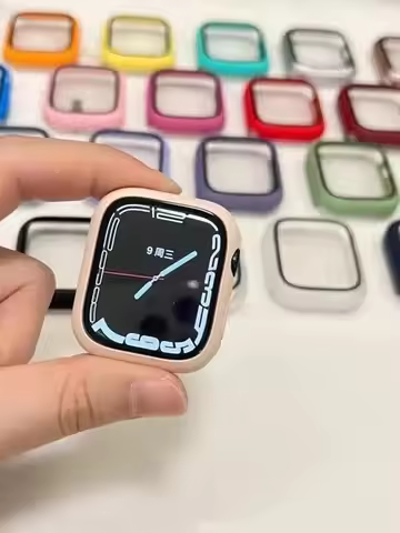 Tempered Glass+cover For Apple Watch Accessories 44mm 45mm 41mm 40mm 42mm Screen Protector Apple wat