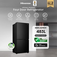 Hisense 483L Four Door Refrigerator | Inverter Pro | Metal-Tech Cooling | RQ5P470SAFD
