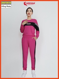 Đồ bộ Nữ 𝐂𝐀𝐑𝐃𝐈𝐍𝐀 Chất Nỉ Da Cá Cao Cấp In Chữ Phối Màu Quần Ống Bo Kiểu Dáng Năng Động 2NiF06