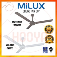 Milux MCF-6001 / MCF-6001M 5-Speed 3-Blade 60" Regulator Ceiling Fan (White/Mocha)