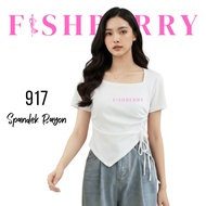 Fishberry | Korean Style Short Sleeve T-Shirt, Rayon Spandex Material, Drawstring Waist Model 917