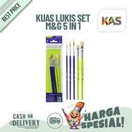 M&G Paint Brush Set 5 in 1 Includes Flat & Round Bristies & Nylon ABH978C9