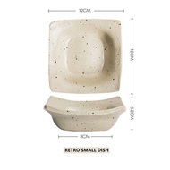 Omk Nhật Bản phong cách Handmade gốm vuông sâu tấm món nhúng 150ml chiếc đĩa