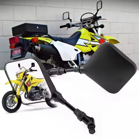 Black Dual Sport Motorcycle Rear View Mirror Rearview Side Mirrors for Suzuki DR 200 250 DR350 350 D