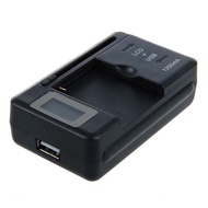 Universal LCD Mobile Cell Phone Battery Charger USB Fast Black