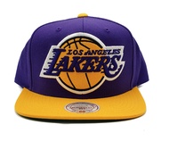 Mitchell & Ness Los Angeles Lakers XL Large Logo Two Tone Snapback Hat Purple