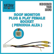 Bazoka Reverse Camera And Roof Monitor Socket RCA Input for Perodua Alza