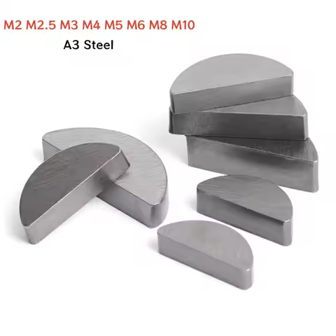 5~100pcs M2 M2.5 M3 M4 M5 M6 M8 M10 A3 Carbon Steel Woodruff Keys Metal Flat Semi-circular Half-Moon